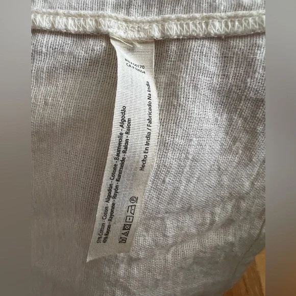 Free People Cotton Blend Wrap Shirt Top Coverup w Bell Sleeves Cream Ivory EUC - Picture 8 of 12